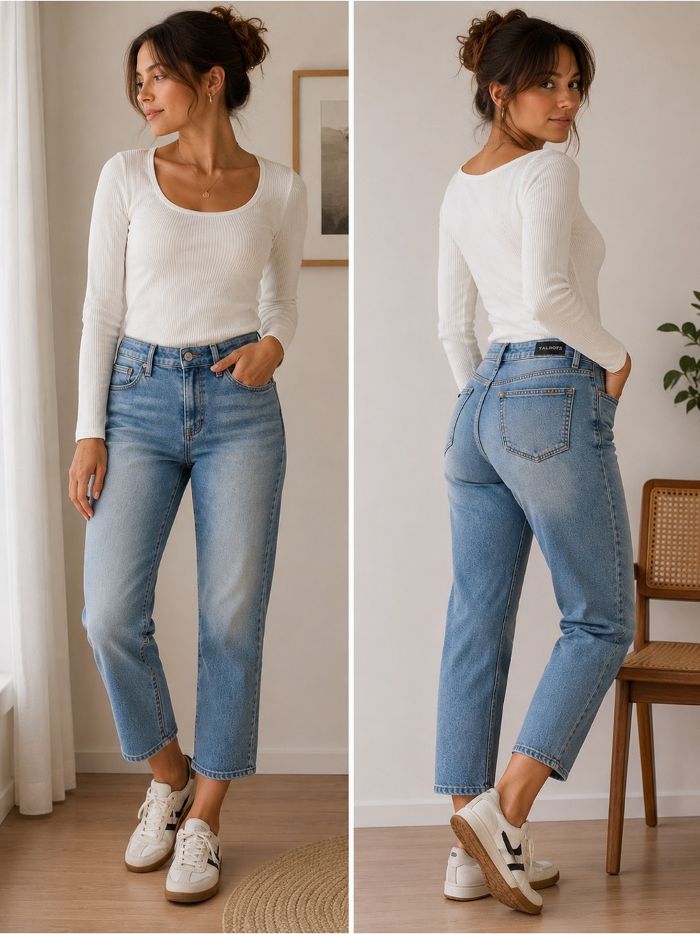 Talbots Faded Light Blue Cropped Jeans